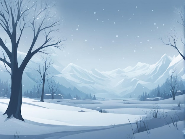 a snowy landscape with a snowy landscape and a snowy landscape