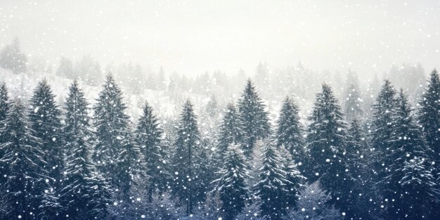 Photo a snowy landscape with tall trees covered in snow forest winter outdoors