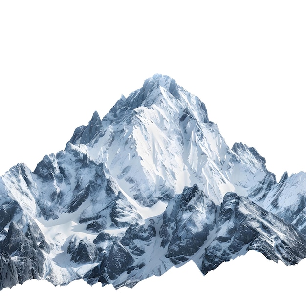 snowy marmolada mountain peak in the italian alps isolated on white background minimalism