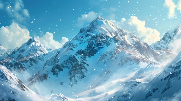 Snowy Mountain Landscape