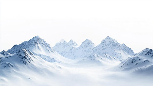 Photo snowy mountain range landscape