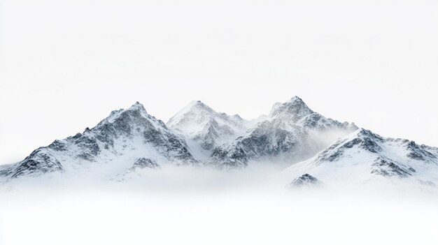 Photo snowy mountain range landscape