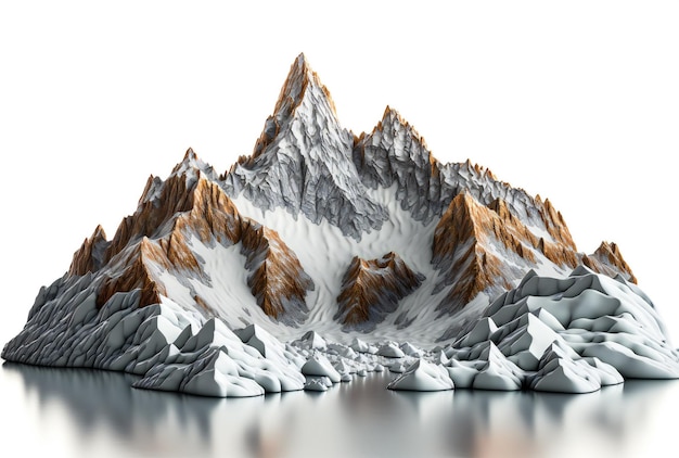 Snowy mountains creative digital illustration painting 3D illustration