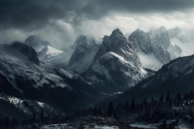 Snowy mountains in the mountains wallpaper