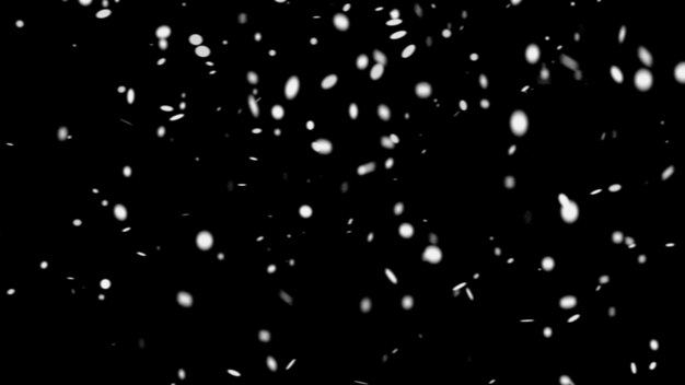 Photo snowy overlay realistic snowflakes isolated on black background white snow