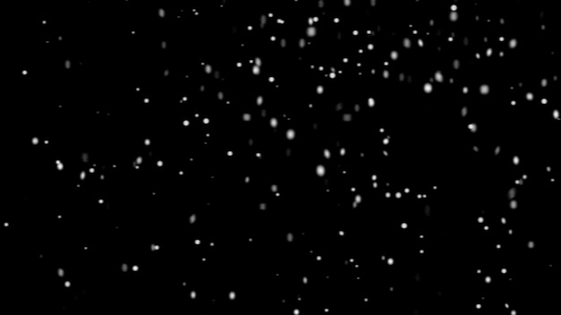 Photo snowy overlay realistic snowflakes isolated on black background white snow