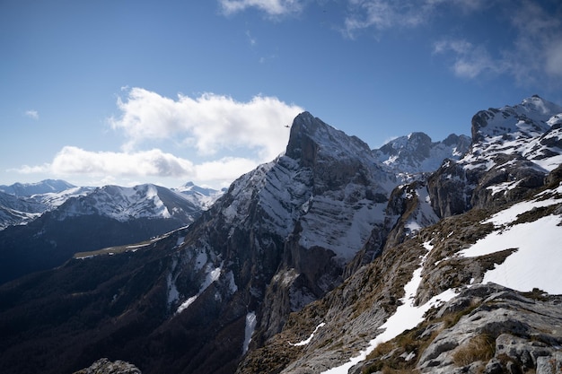 snowy peak in Picos de Europa National Park Spain