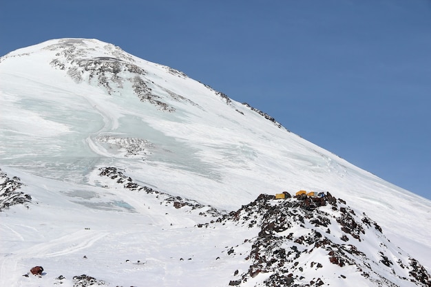 The snowy peaks of the Caucasus Mountains Elbrus