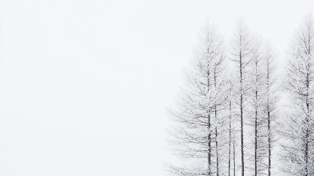 Photo snowy pine trees against white background