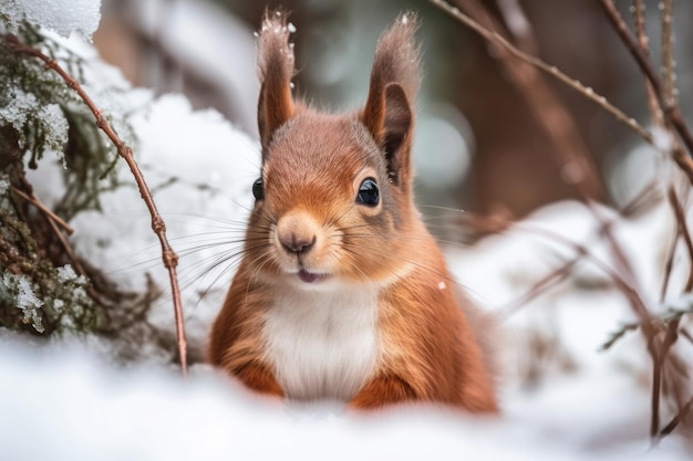 Snowy red squirrel