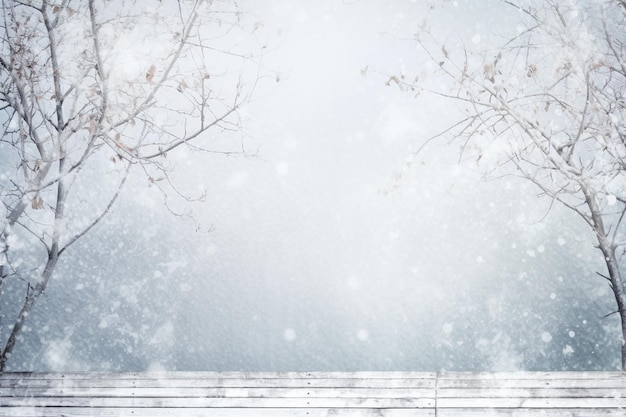 Photo snowy splendor minimalist background with winter decorations