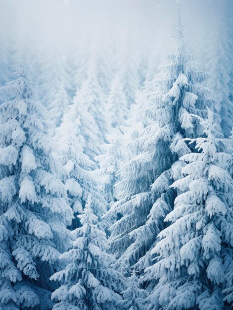 Snowy winter forest close up spruce branches under snow professional photo sharp focus