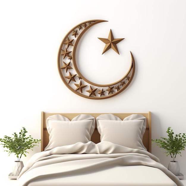 so decent Moon and Star Wall Art isolated on white background