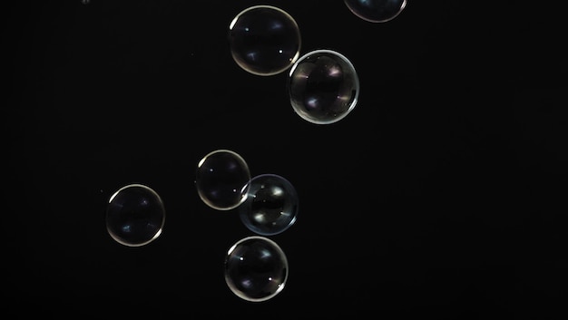 Soap bubble drop or Shampoo bubbles floating like flying in the air