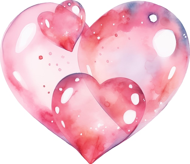 Photo soap bubble heart watercolour illustration