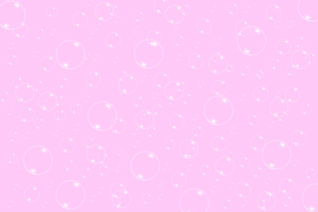 Soap bubbles on background pink