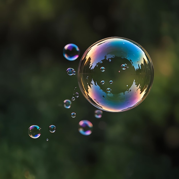 Photo soap bubbles fly