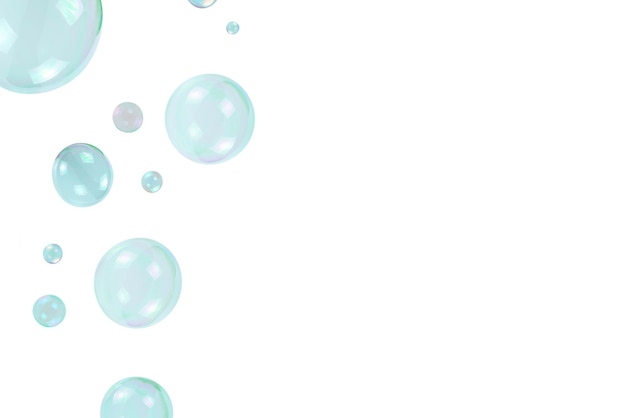 Soap bubbles isolated on a white background