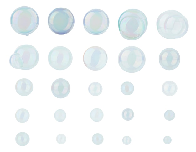 Soap bubbles on a white background