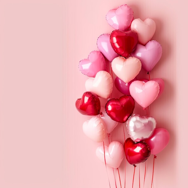 Soaring Hearts Pink and Red Balloon Romance