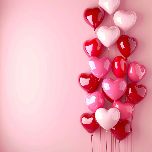 Soaring Hearts Pink and Red Balloon Romance