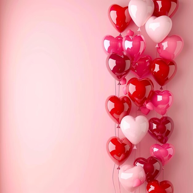 Soaring Hearts Pink and Red Balloon Romance