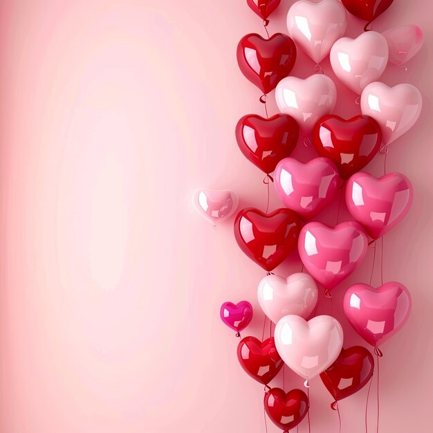 Soaring Hearts Pink and Red Balloon Romance