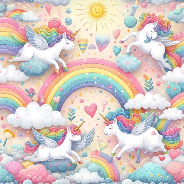 Soaring Through a Dream Unicorns and Rainbows