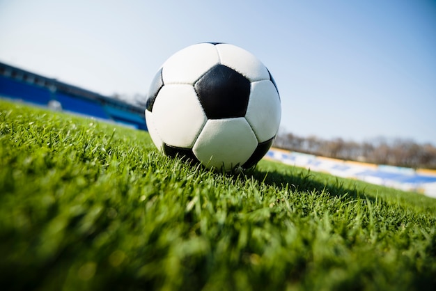 Soccer ball on background of sky