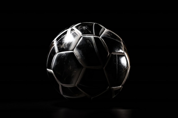 soccer ball on black background ai generated