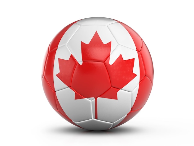 Photo soccer ball canada flag