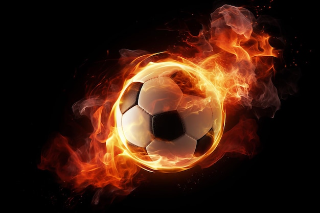 Soccer ball flames Splash game Generate Ai