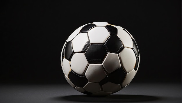 a soccer ball is shown with a black background