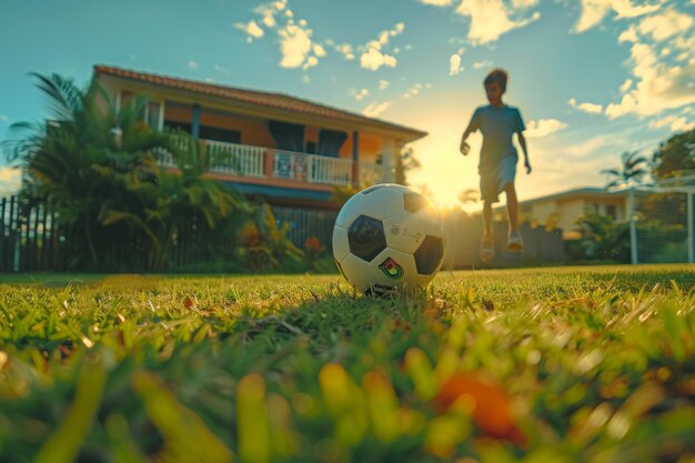 Soccer Ball on Lush Green Field