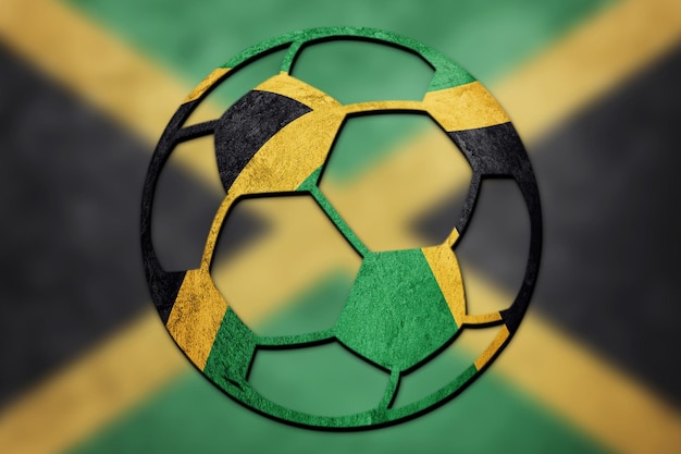 Soccer ball national Jamaica flag. Jamaica football ball.