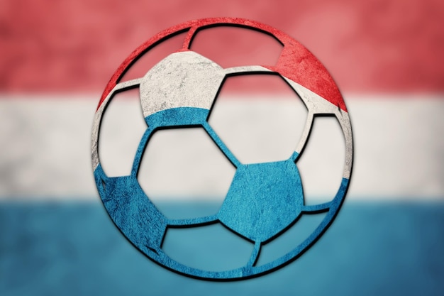 Soccer ball national Luxembourg flag. Luxembourg football ball.