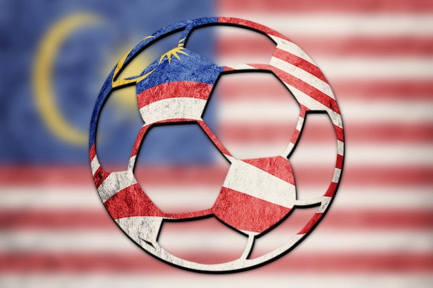 Soccer ball national Malaysia flag. Malaysia football ball.