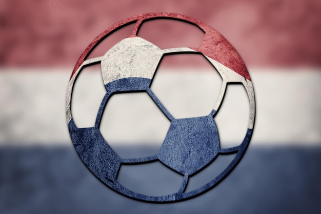 Soccer ball national Nederland flag. Nederlands football ball.