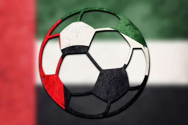 Soccer ball national UAE flag. United Arab Emirates football ball.