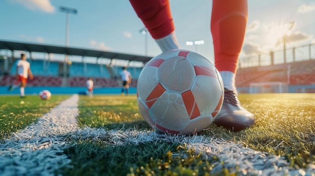 Soccer ball at stadium