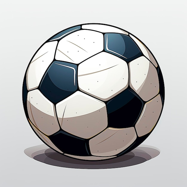 Photo soccer ball vector illustration in kawaii anime style cartoon