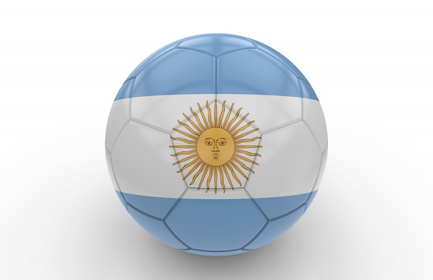 Soccer ball with argentina flag