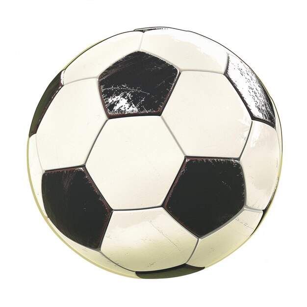 a soccer ball with a black and white design is shown