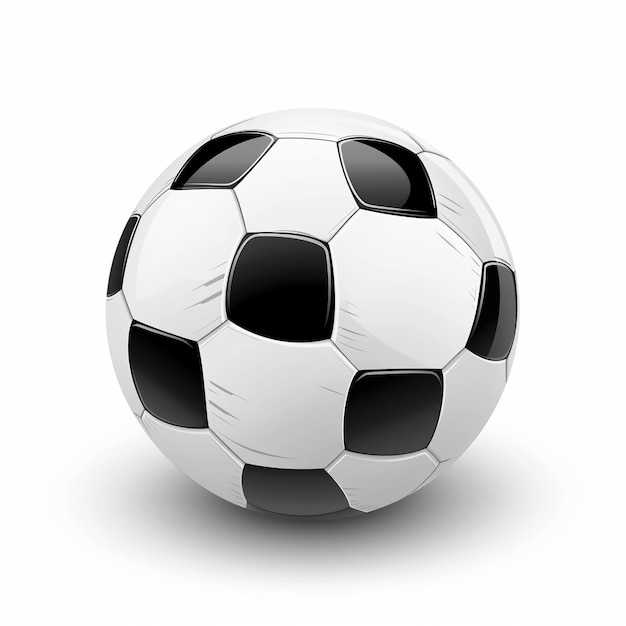 a soccer ball with a black and white flag on it