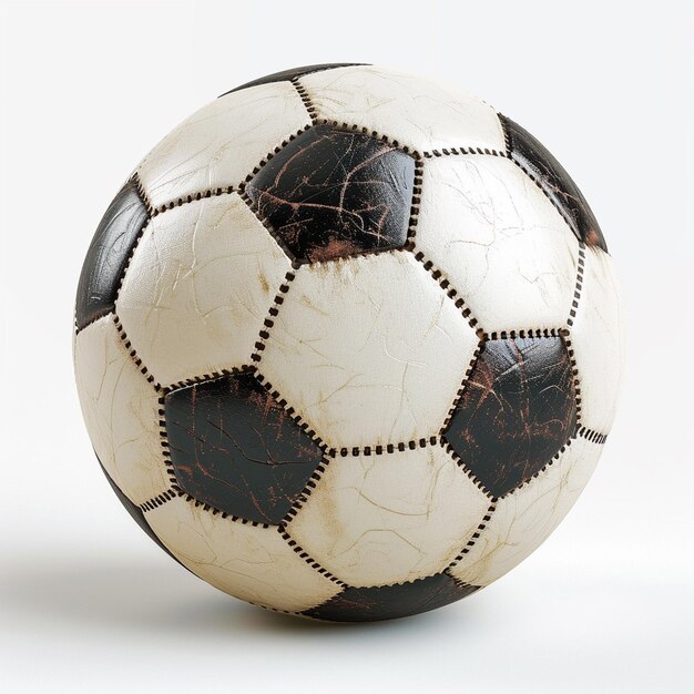 a soccer ball with a black and white pattern on it