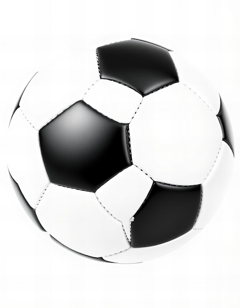 a soccer ball with a black and white soccer ball on it