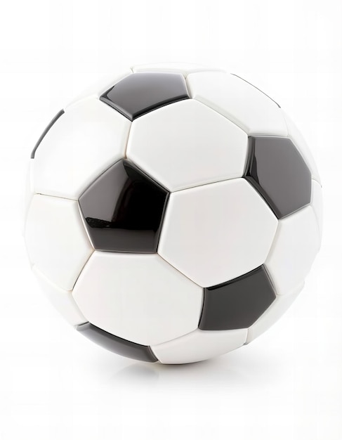 Photo a soccer ball with a black and white soccer ball on a white background