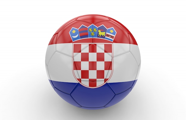 Soccer ball with croatian flag