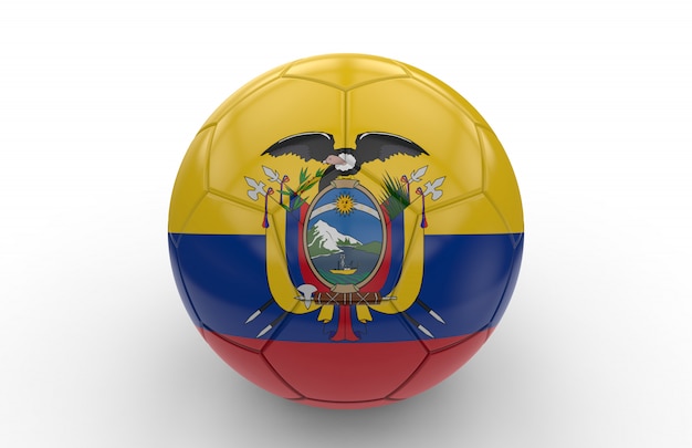 Soccer ball with Ecuador flag