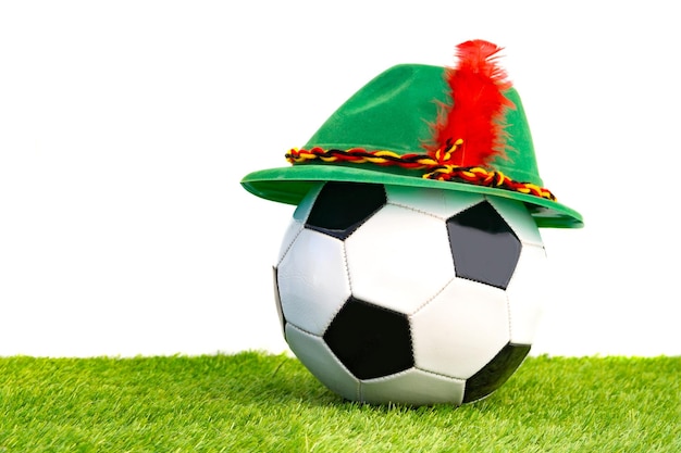 Soccer ball with german bavarian hat